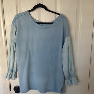 Pilcro Anthropologie Blue Bell Sleeve Women's XS Shirt